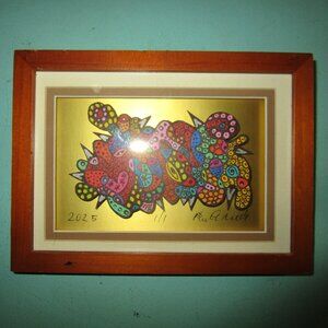 mini 3D abstract art painting doodle by Marek Bacik size 7.5" x 5.5" hand made